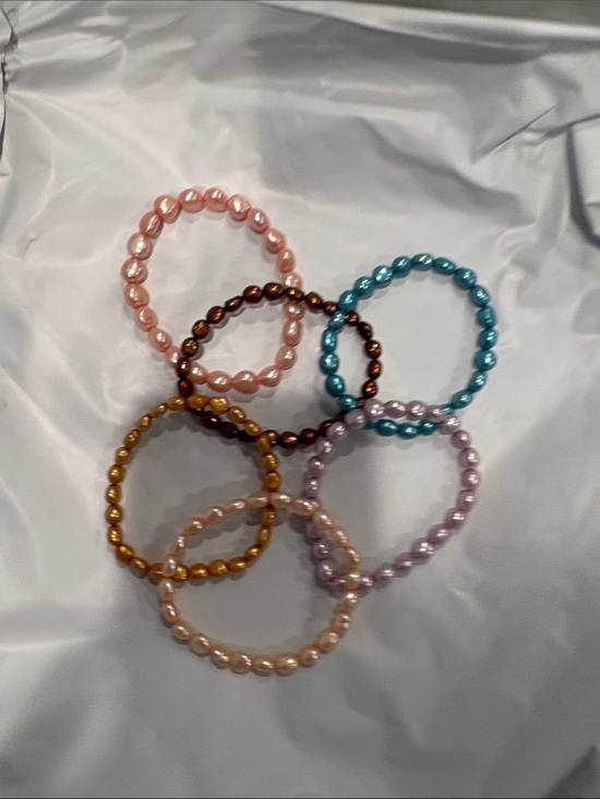 Honora Jewelry - Set of 6 Genuine Honora Pearl Beaded Stretch Bracelets - Multicolor